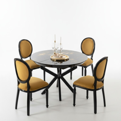 Designer round wooden dining table
