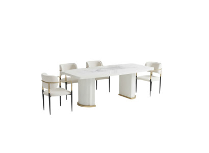 Luxury dining table modern white wooden dining table
