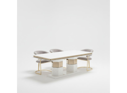 Luxury gold design wooden dining table