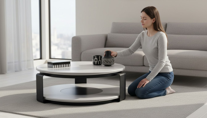 Modern wooden coffee table with metal for your new living room