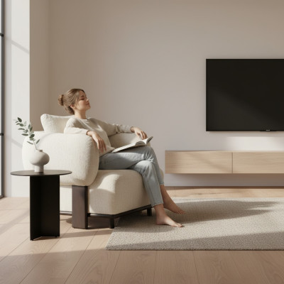 Modern luxury leather armchair