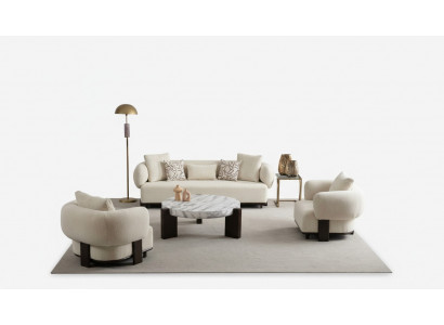 2x sofa set 3-seater white modern design