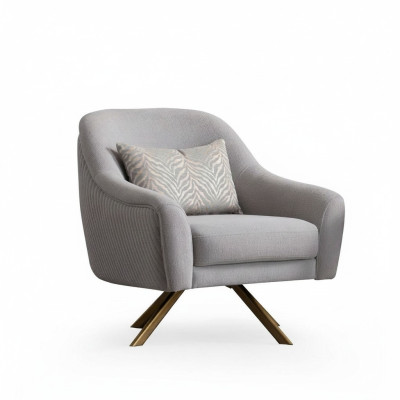 Modern wooden chair with one seat and upholstery