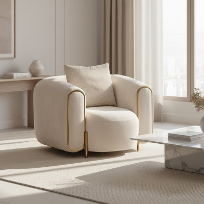 Beige luxury table in modern textile style