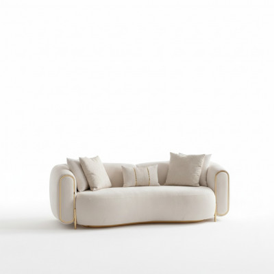 Luxury sofa for 3 people in beige color with modern design