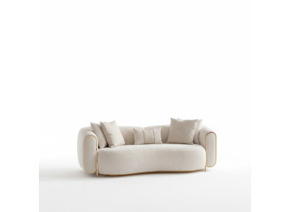 Luxury sofa for 3 people in beige color with modern design