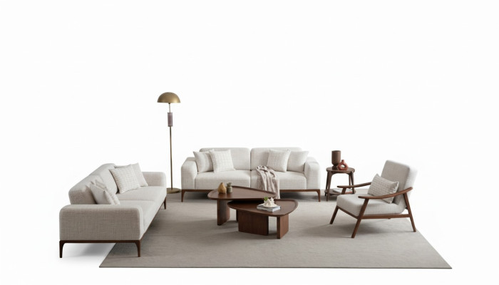 3+3+1 sofa set with leather armrest