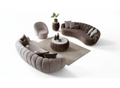 Completely modern textile sofa set 3+3+1 for the living room