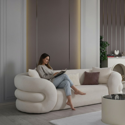 3-seater daily sofa with table soft material leather modern