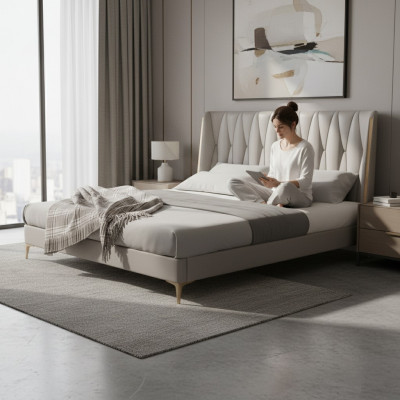 Bed Barnsäng Grezna in gray color