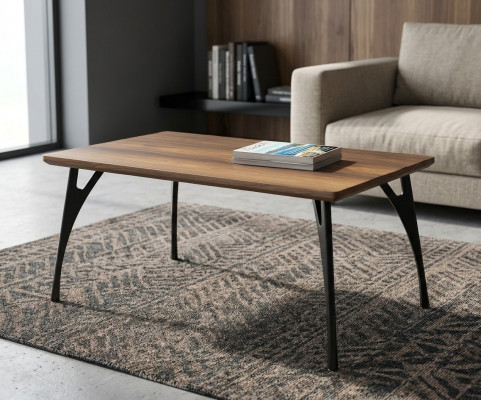 Brown wooden coffee table