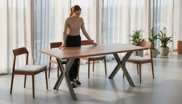 Office desk writing desk table brown study office rectangular modern