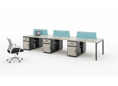 Teambürotisch Tisch Schreibtisch Co Working Gemeinschaftsschreibtisch 6 Personen