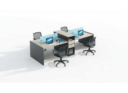 Schreibtisch Co-Working-Tisch Teambürotisch Gemeinschaftsschreibtisch 4 Personen