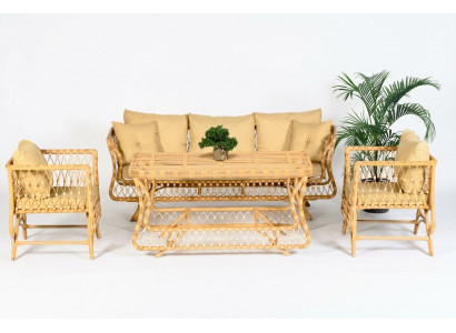 Garten Möbel Sofagarnitur Tisch Sessel Couchtisch Veranda Sitzgruppen Sofa 4tlg