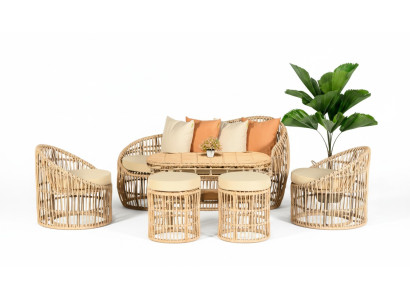 Gartenmöbel Sofagarnitur Tisch Hocker Sessel Veranda Sitzgruppen Esstisch Sofa