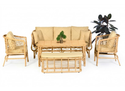 Garten Möbel Sitzmöbel Sofagarnitur Terrasse Tisch Sofa Couch Set 5tlg. Moderne