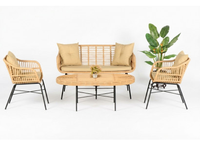Garten Möbel Sitzmöbel Sofagarnitur Terrasse Tisch Sofa Couchtisch Modern 4tlg.