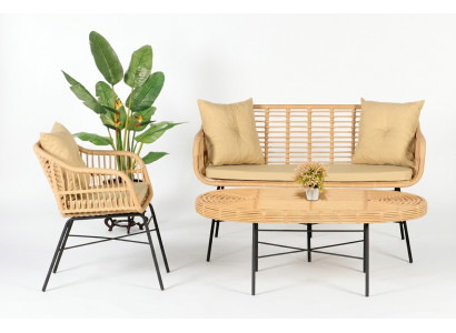 GartenMöbel Set 3tlg Möbel Sitzmöbel Sofagarnitur Terrasse Tisch Sofa Couchtisch