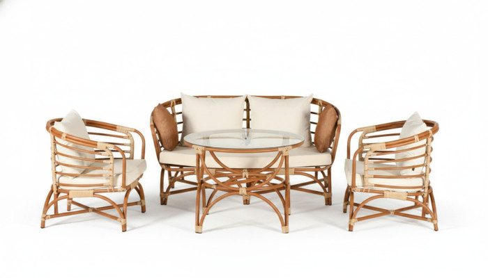 2-seater garden furniture set sofa table veranda seating group modern