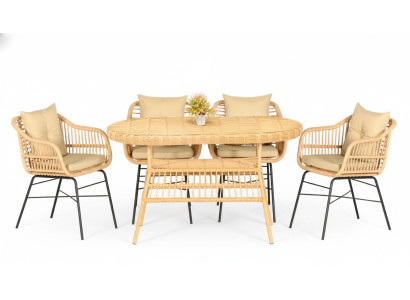 Esstisch 4x Stühle Garten Möbel Set 5tlg Terrasse Balkon Luxus Design Garnitur