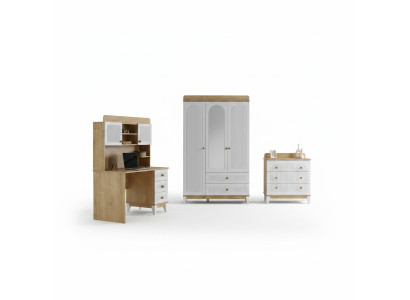 Kommode Kleiderschrank Schreibtisch praktisches Set  Kinderzimmer Schlafzimmer