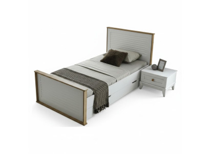 Bett Einzelbett Nachttisch Schlafzimmer 2tlg. Modern Luxus Möbel Neu