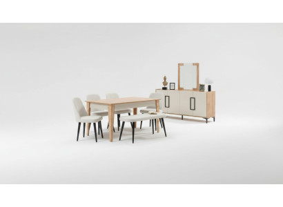 Esstisch Essgruppe Essmöbel-Set Tisch Esszimmer Sitzgruppe Esszimmerset Konsole