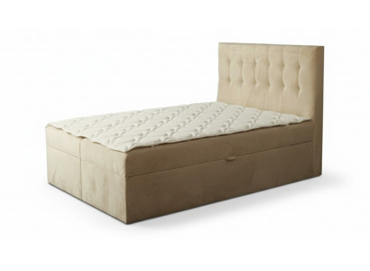 Doppelbett Schlafzimmer Bett 180сm Matratze Beige Chesterfield Stil Holz