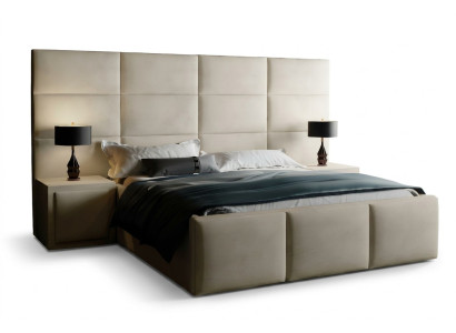 Schlafzimmer Doppelbett Bett 180сm Matratze Beige moderner Stil Holz