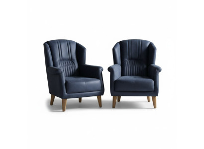 Sessel 1 Sitzer Wohnzimmer Moderne Design Elegantes Möbel Blau Luxus