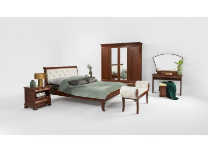 Schlafzimmer Set 6tlg 2x Nachttische Chesterfield Bett Holzmöbel Klassisches