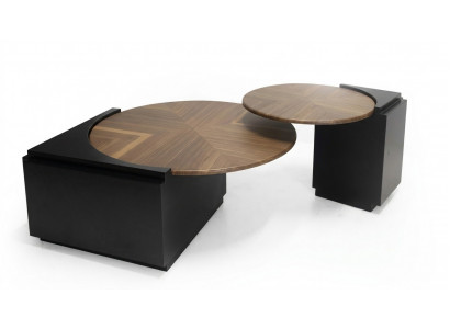 Moderner Couchtisch 2x schwarze Luxusmöbel stilvoll fürs Wohnzimmer neues Design