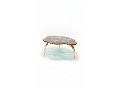 Couchtisch Sonderform Luxus Design Holz Braun Möbel Wohnzimmer Couchtische