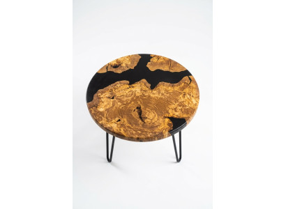 Luxus Couchtisch Braun Holz Design Rund Möbel Wohnzimmer Hochwertig Couchtisch