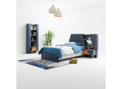 Schlafzimmer Jugendzimmer Set Kinderzimmer Bett Nachttisch Buecherregal Blau