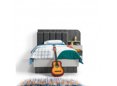 Kindermöbel Kinderbett Nachttisch Luxuriöser Modern Holz Hochwertig Möbel Grau
