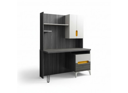 Holztisch Schreibtisch Regale Computertisch Holz Grau Kinderzimmer Modern
