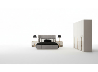 Schlafzimmergarnitur Bett 2x Nachttische Kleiderschrank Schlafzimmer Set 4tlg.