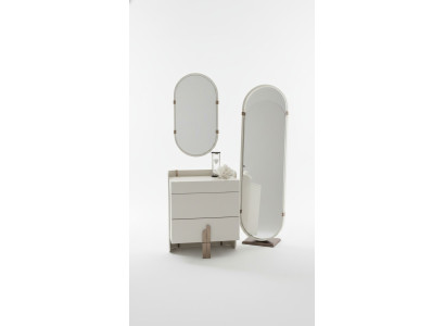 Kommode Schubladenkommode Designer Spiegel Wandspiegel Oval Schrank