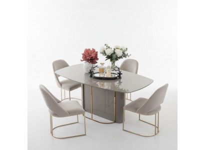 Esszimmergruppe Essgruppe Esszimmer Set Esstisch 4x Stühle Hochglanz