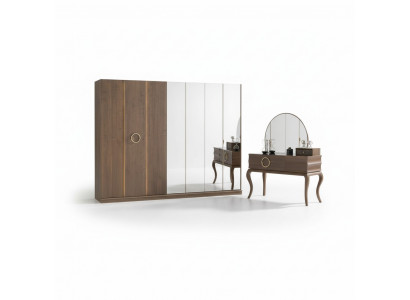 Kleiderschrank Schminktisch Garderobenschrank Verspiegelt Schlafzimmer Schrank