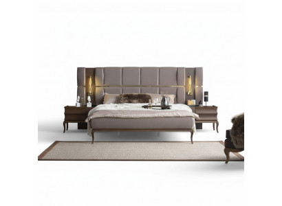 Schlafzimmer Bett Nachttische Verspiegelt Doppelbett Mit Beleuchtung
