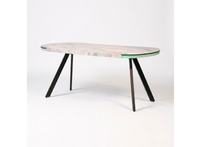 Esstisch Küchentisch Esszimmertisch Oval Tisch Marmoroptik LED beleuchtet