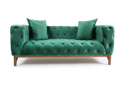 Modern Sofa 2 Sitzer Mini Sofa Kleines Couch mit Kissen Chesterfield Couchen