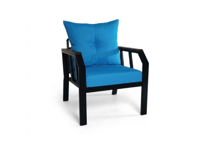 Sessel Einzelsofa Eisenrahmen Stuhl Loungesessel Mit Kissen Metallrahmen