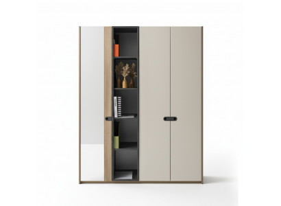 Kleiderschrank Modern Spiegel Offene Regalfächer Stilvolle Ordnung Kinderzimmer
