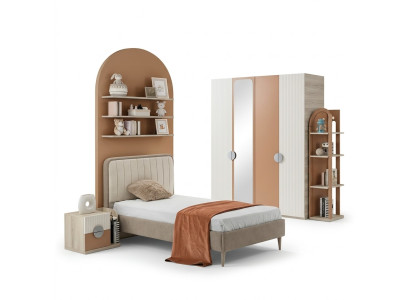 Kinderzimmer Set Bett Nachttisch Kleiderschrank Elegant Modernes Design 3-teilig