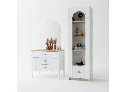 Stilvolle Kommode Bücherregal Set Modernes Design Weiß Elegantes Wohnen Möbel