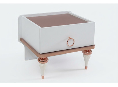 Nachttisch Modernes Design Eine Schublade Elegante Akzente Weiß Kinderzimmer